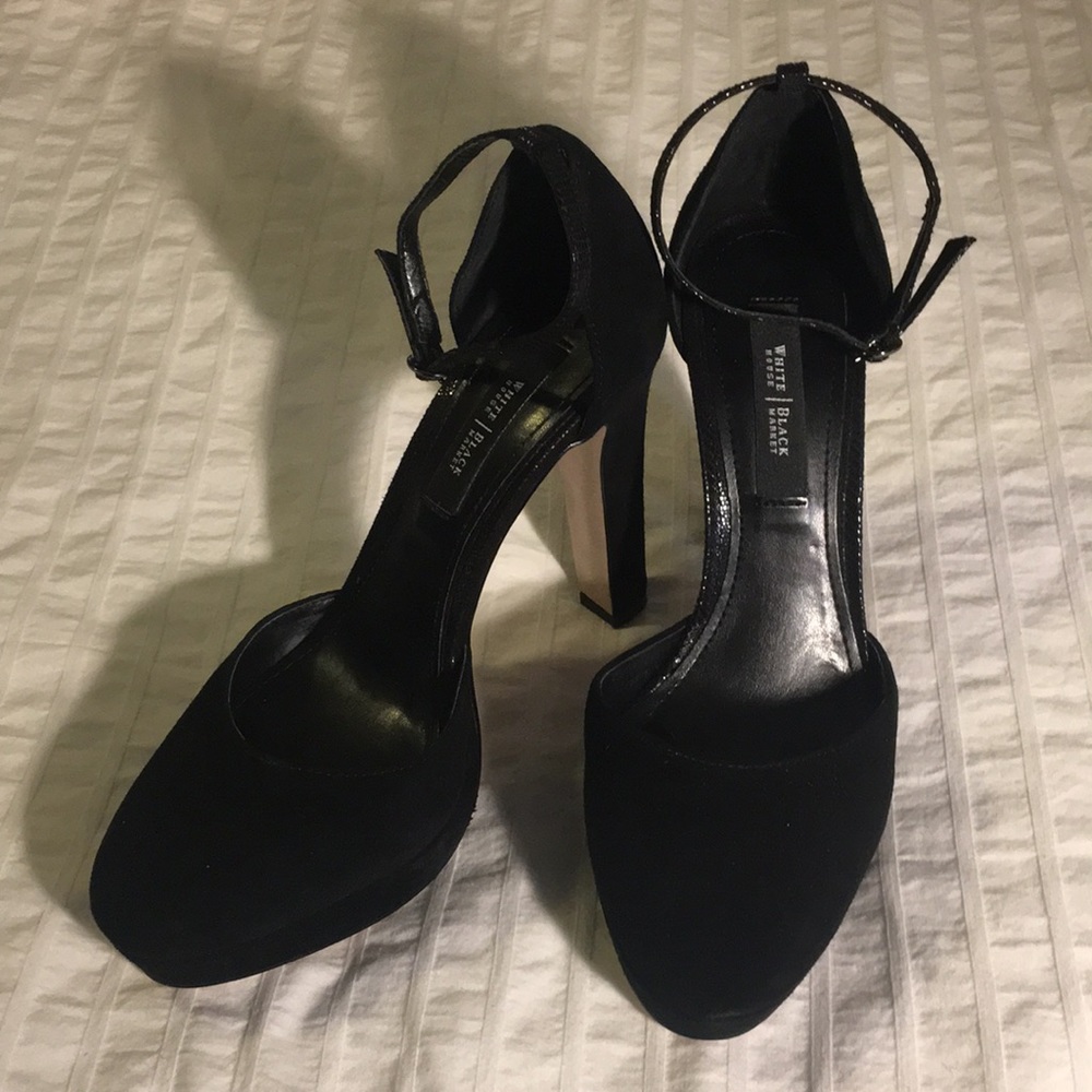 White House Black Market suede platform heels